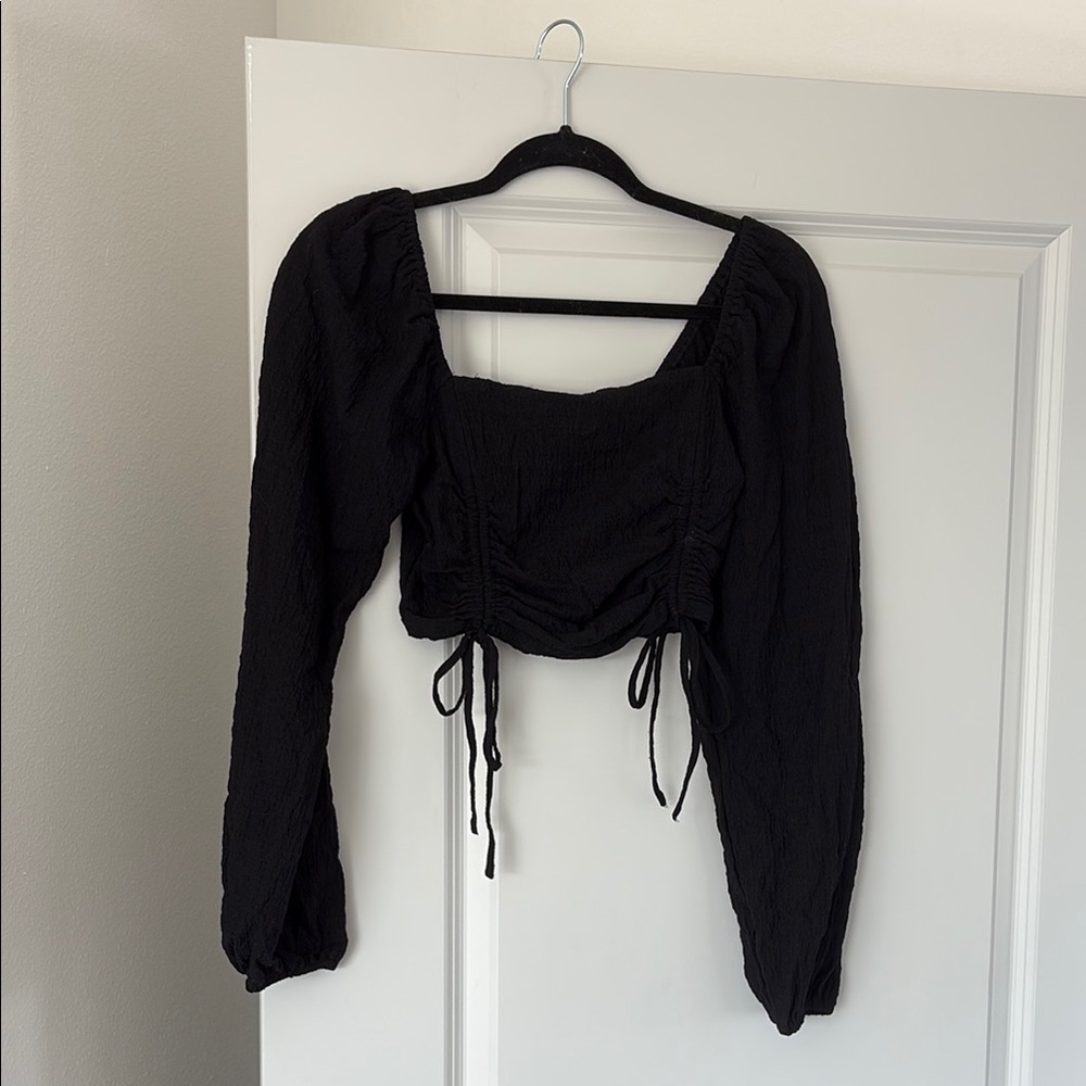 Sophie Rue Black Ruched Blouse